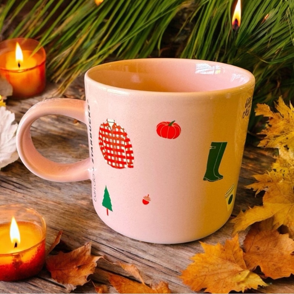 STARBUCKS | ban.do “Sweater Weather” Pink 12oz Mug Fall Winter Coffee
